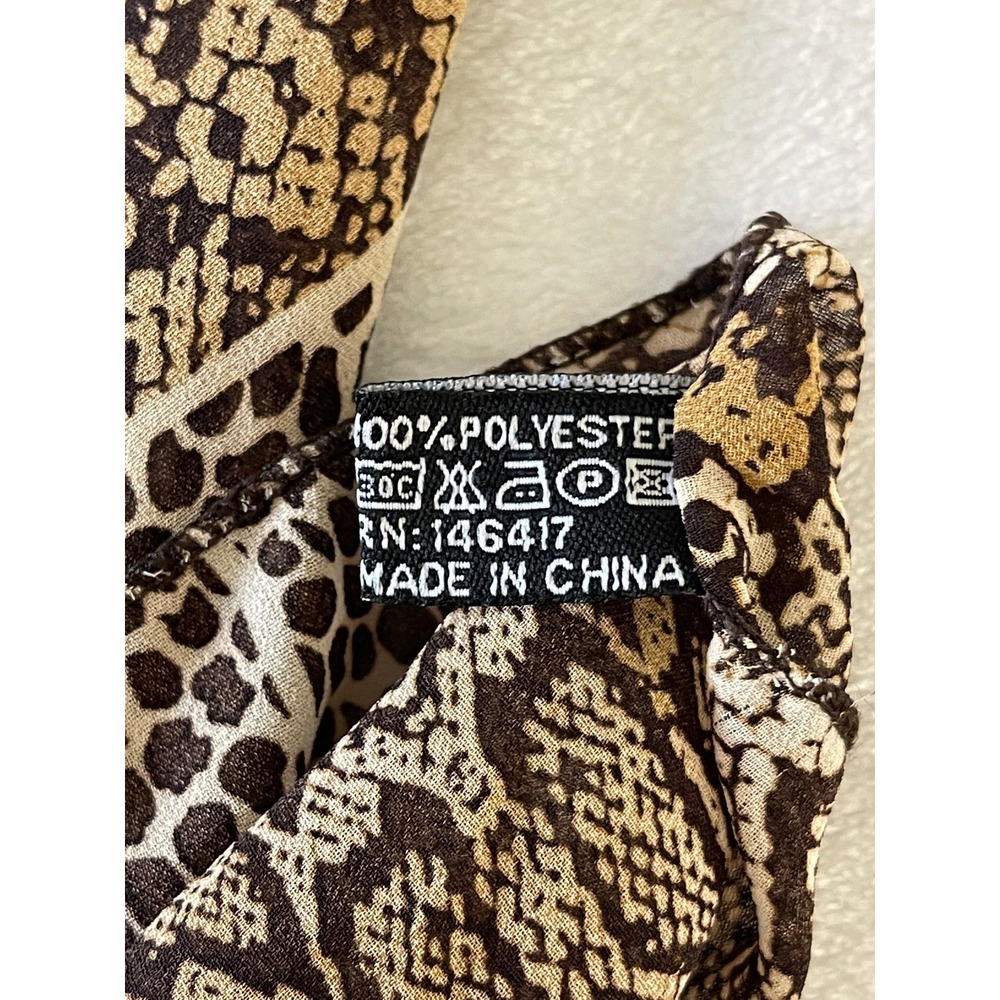 Mixed Animal Print Duster Vest Open Front Chiffon Leopard Zebra Snakeskin Brown
